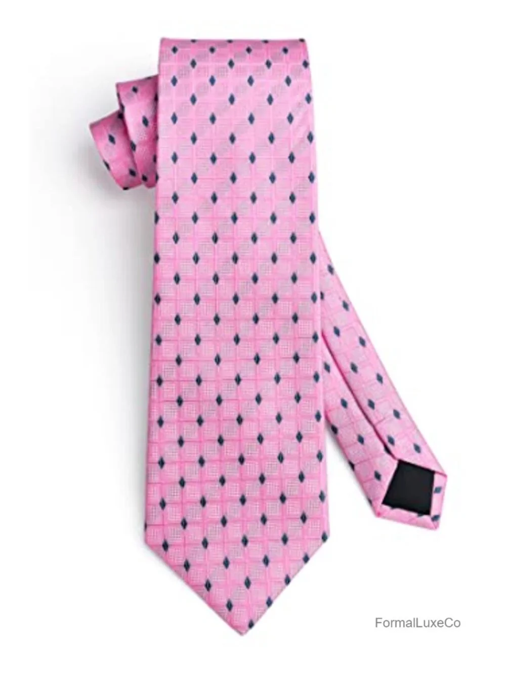 Men's Tie Set with Pocket Square and Cufflinks - Formal Silk Blend Necktie for